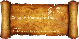 Gregor Konstantina névjegykártya